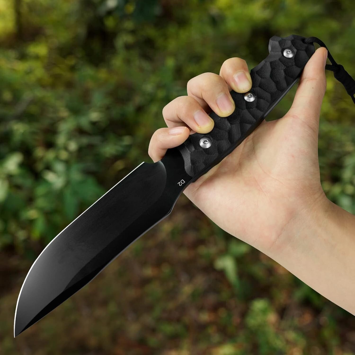 G10 Fixed Blade Survival Knife - 10.6" D2 Blade for Camping & Hunting Adventures