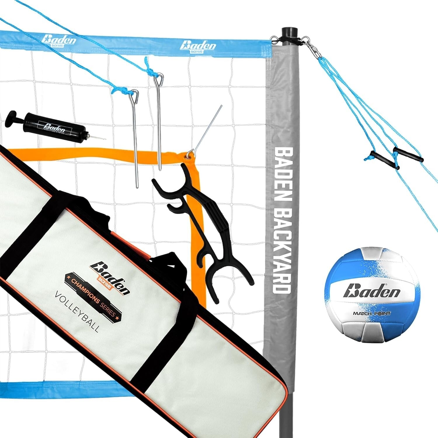 Weather-Resistant Backyard Volleyball Set with Toddler-Safe Poles & Accessories