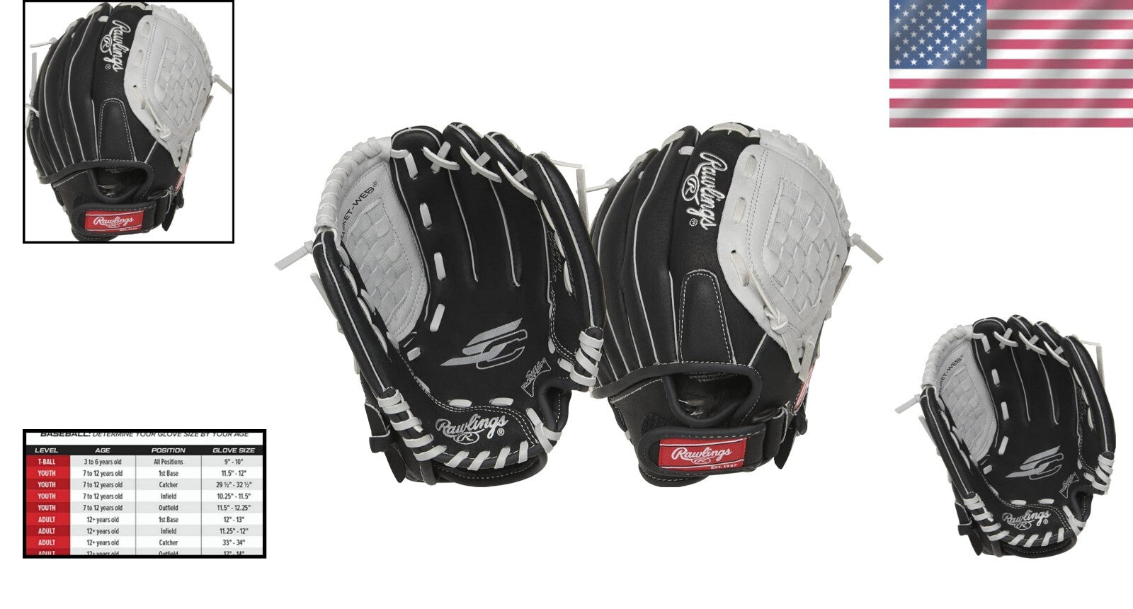 Lightweight 10.5" Sure Catch Baseball Glove for Youth – Right Hand Throw