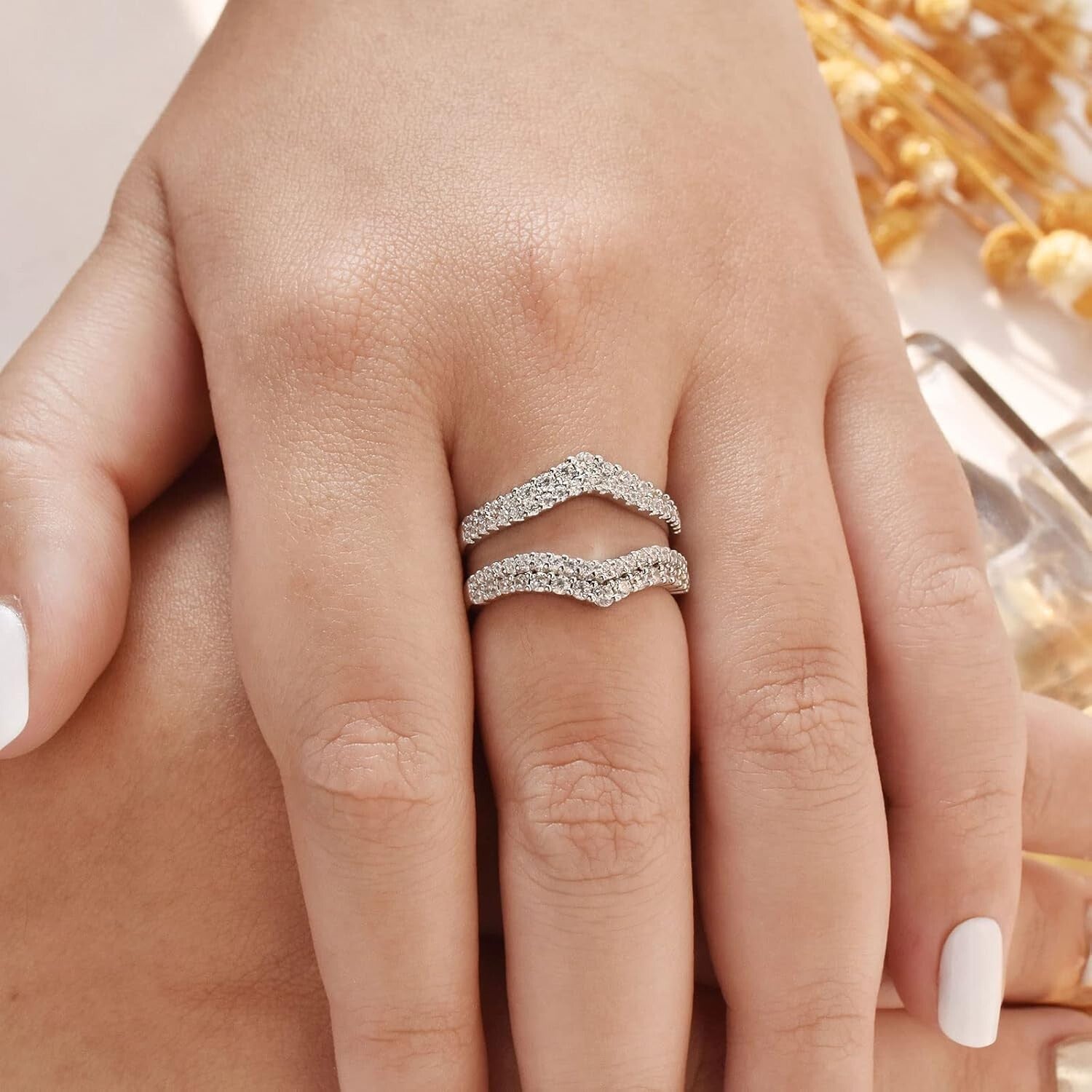 Elegant Stackable Cz Ring Enhancer, 925 Sterling Silver - Perfect Gift Packaging