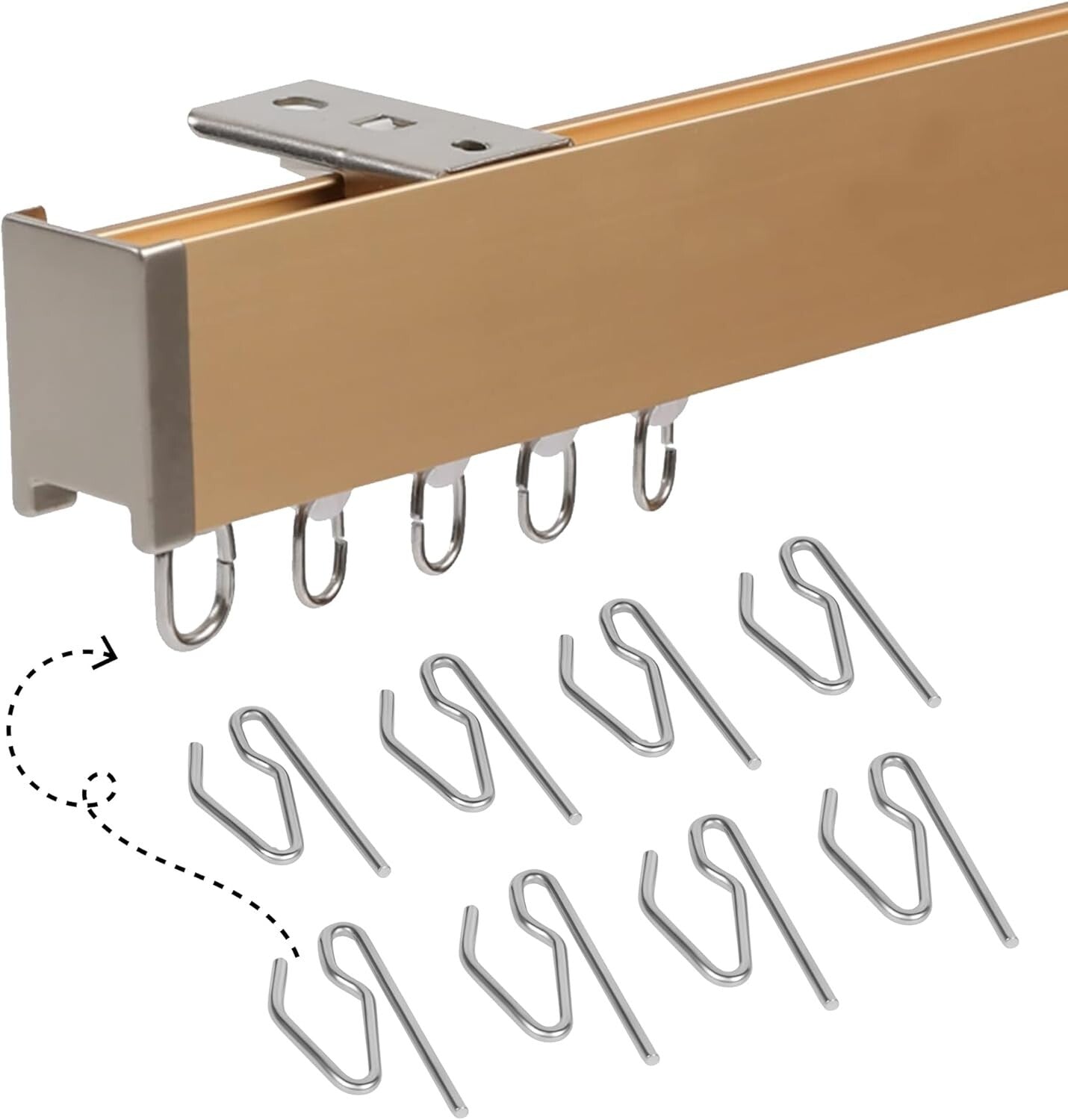 High-Quality Silver Mild Steel Curtain Hooks - 200 Pieces for Perfect Hanging