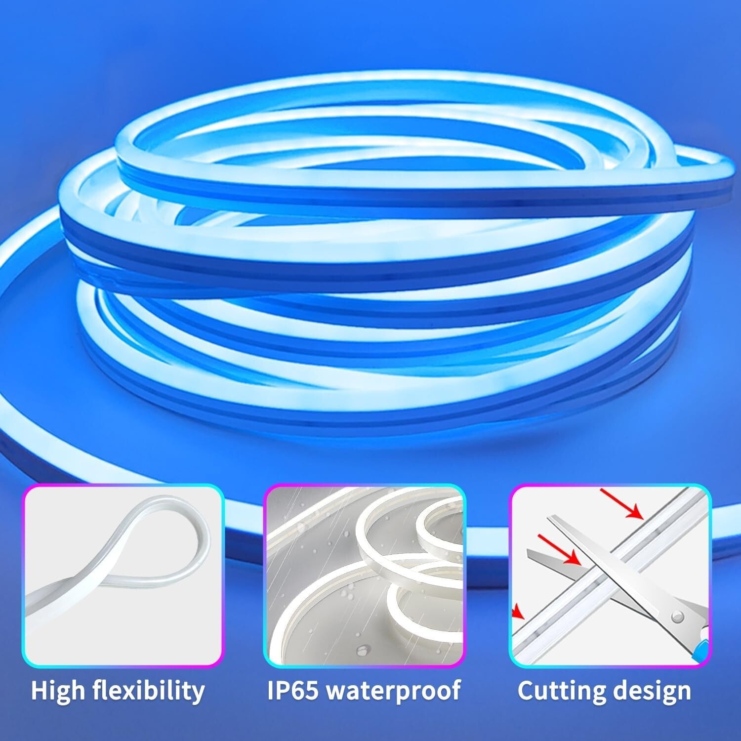 Flexible 132FT Neon LED Strip - Dimmable, Remote Controlled & Vibrant Colors