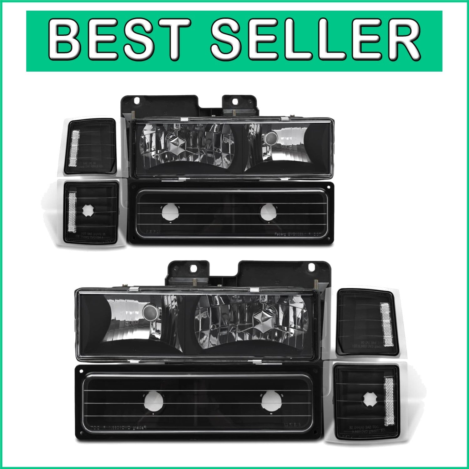 Crystal Clear Reflector Headlights for 1994-1998 Chevy Silverado/Suburban/Tahoe