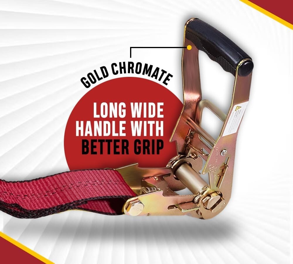 Durable 2” x 30’ Ratchet Tie-Down Straps - 10,000 lbs Breaking Strength, 10 Pack