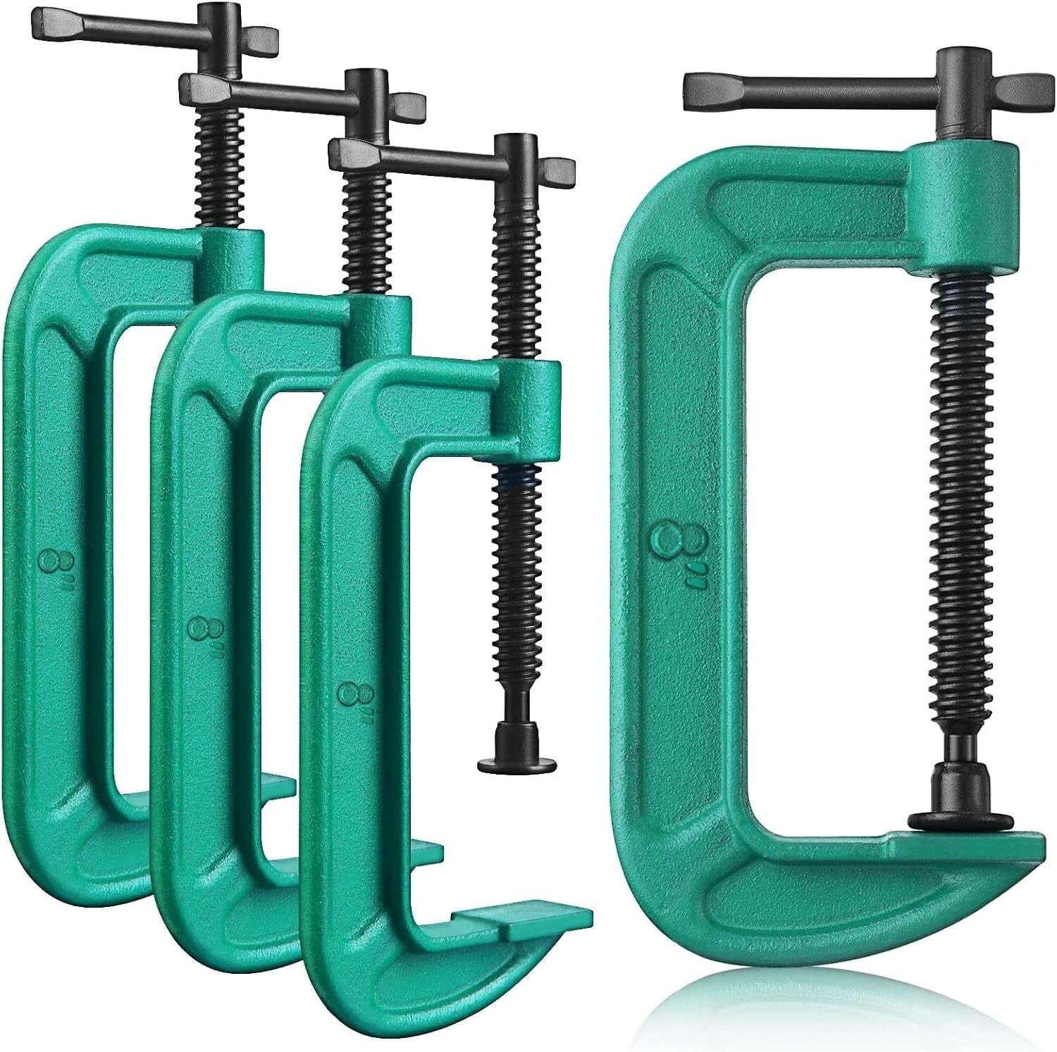 Durable 8-Inch G-Clamp Set for Woodworking & Automotive Projects - 4 Pack
