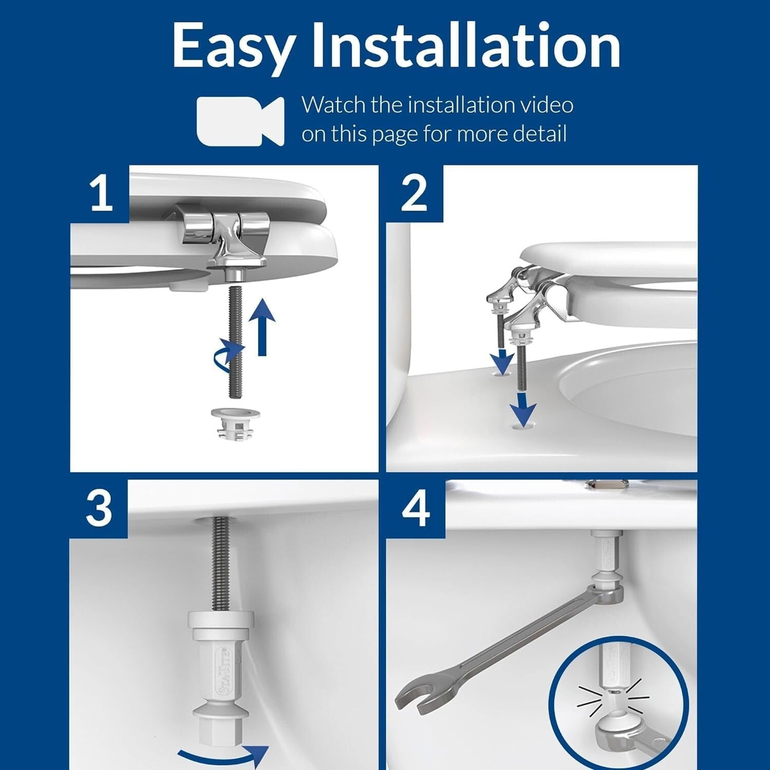 Durable Bennett Toilet Seat: Brushed Nickel Hinges, Elongated, Soft Close Design
