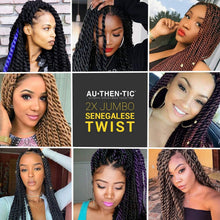 Load image into Gallery viewer, Tangle-Free Jumbo Senegalese Twist Braid Hair, 24 Inch Burgundy - 6 Pack Bundle