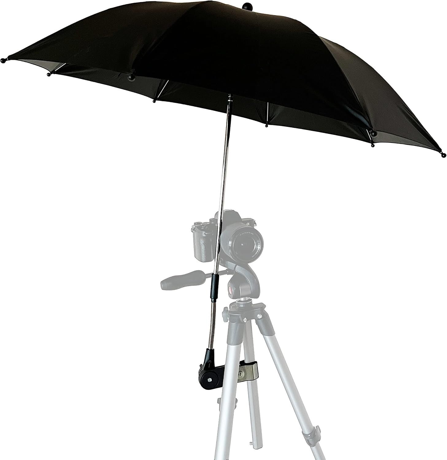 Adjustable Tripod Umbrella with Rubber Clamp - Ideal for Professional Use
