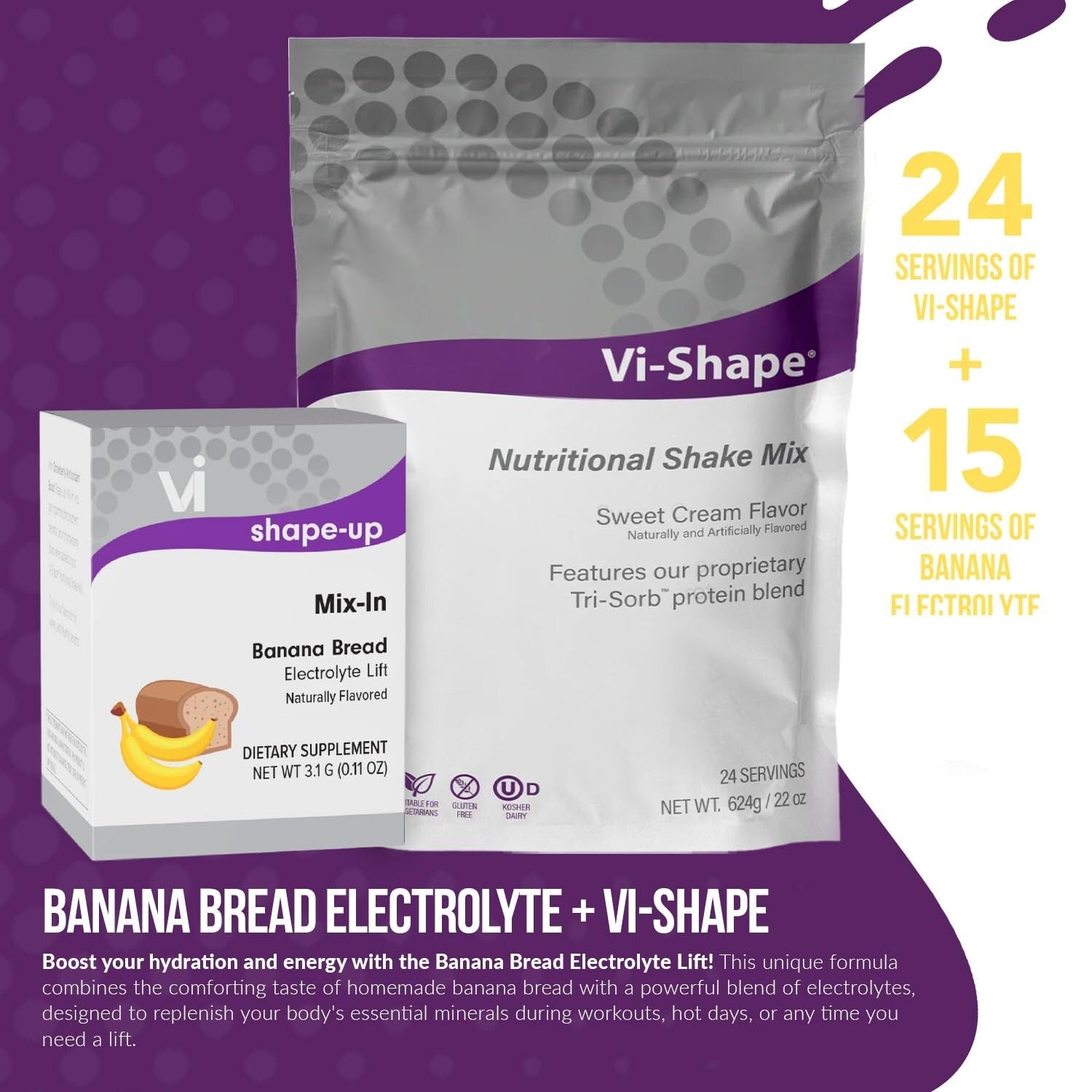 Delicious Banana Bread Electrolyte Shake & Meal Replacement - 24+15 Servings