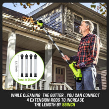 Load image into Gallery viewer, Cordless 40V Leaf Blower with 580 CFM &amp; Gutter Cleaning Extension - 2 Batteries