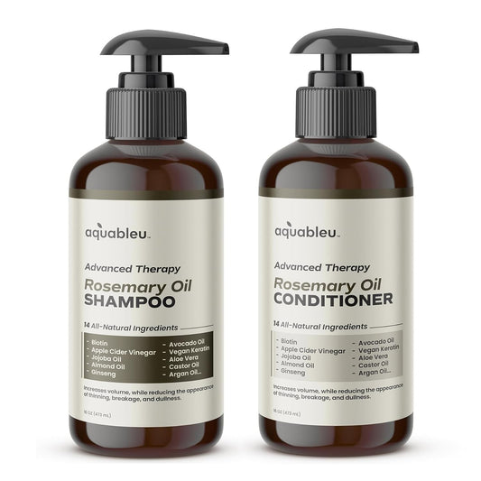 Natural Rosemary Oil & Biotin Shampoo/Conditioner Set for Thinning Hair - 16oz