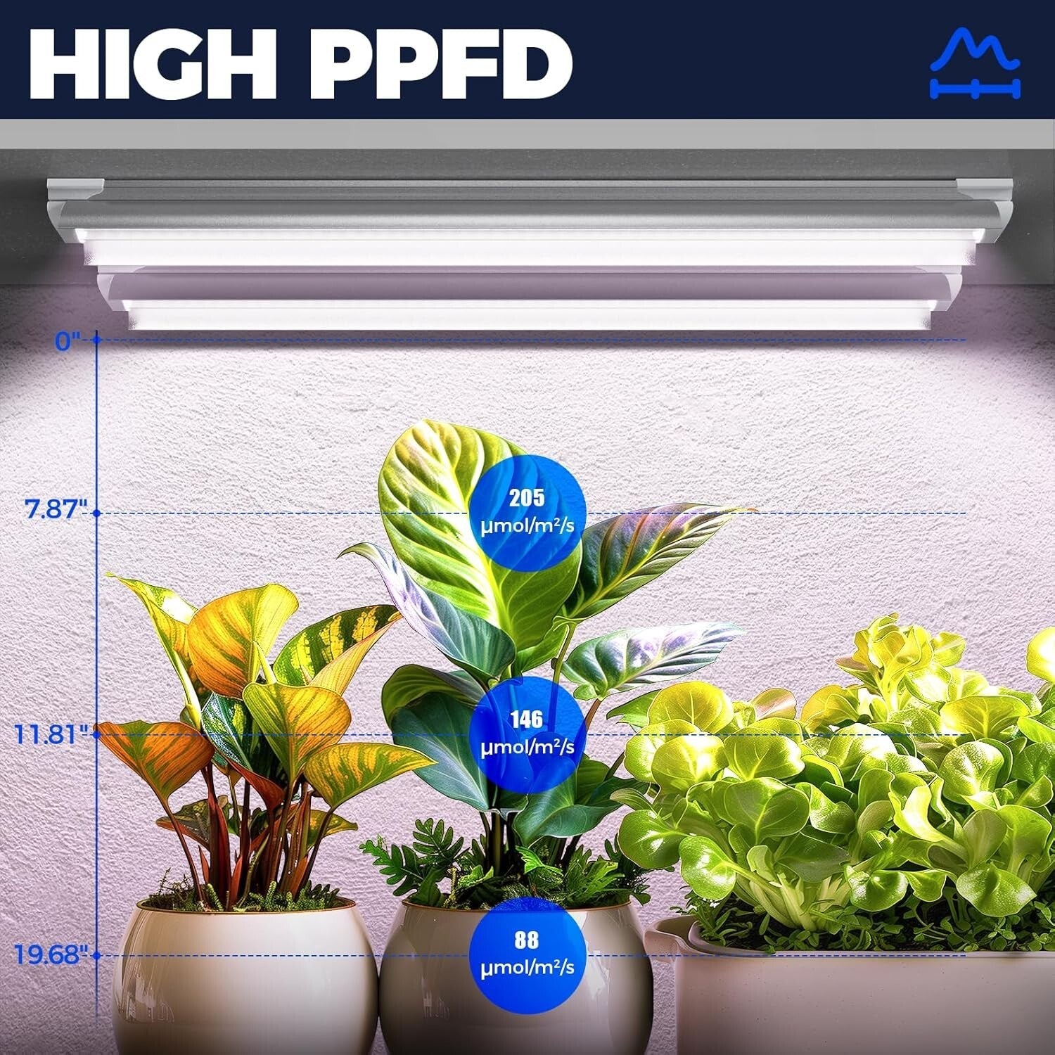 Super Bright 2FT T8 Grow Lights with V-Shaped Reflector for Home Indoor Greenery