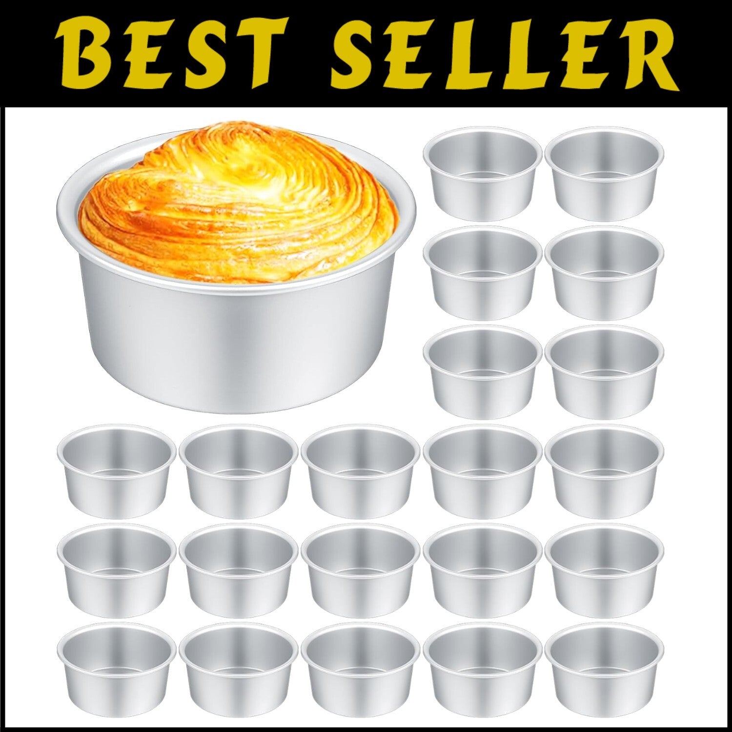 Oven Safe Mini Round Cake Pans - 35 Pcs Nonstick & Leakproof for Perfect Cakes