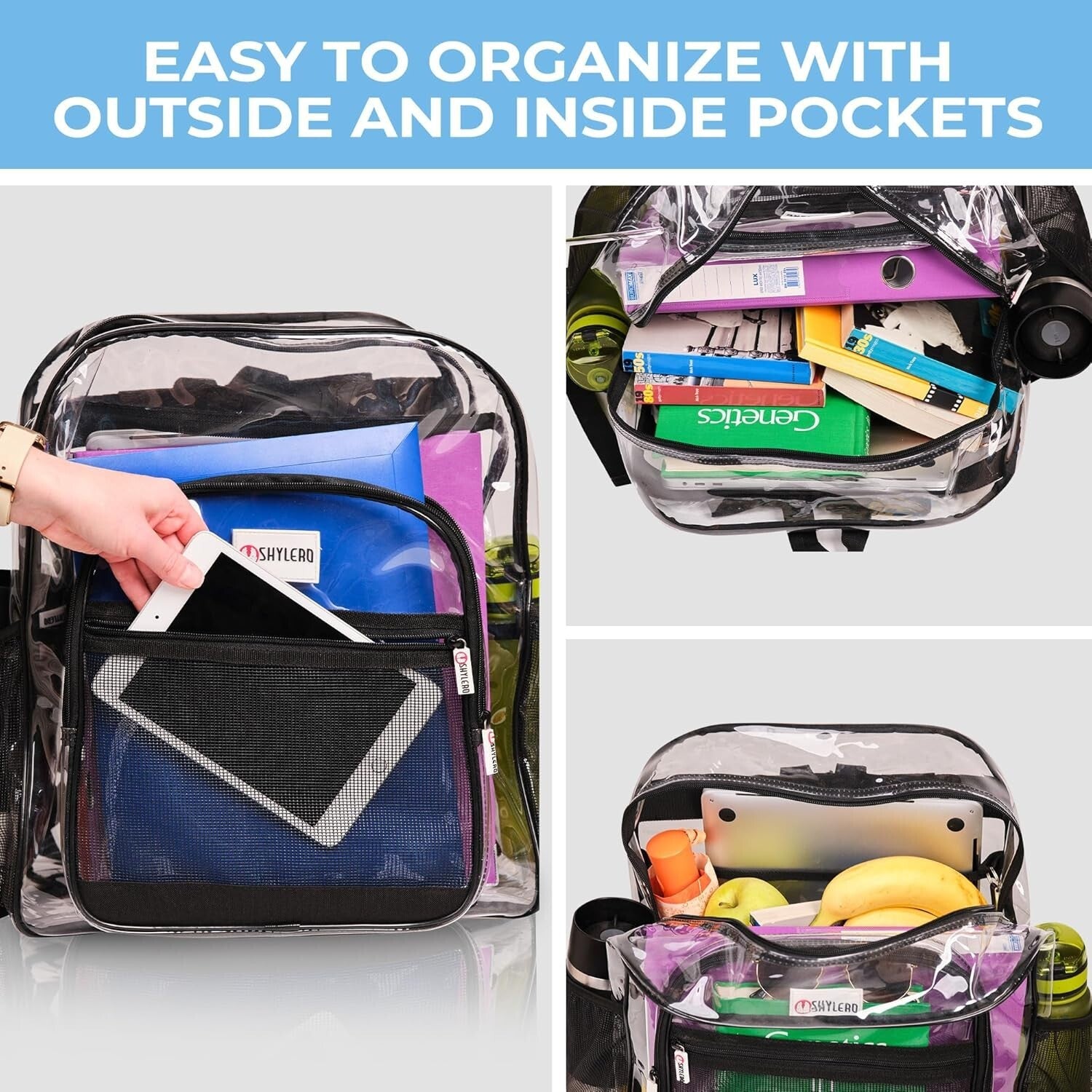 Extra-Large Clear Backpack with TSA Lock & 32L Capacity - Heavy Duty and Stylish
