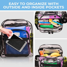Load image into Gallery viewer, Extra-Large Clear Backpack with TSA Lock &amp; 32L Capacity - Heavy Duty and Stylish