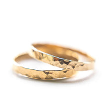 Load image into Gallery viewer, Hand Hammered 14k Gold Filled Thumb Ring - 3mm Wide Stacking Band Size 10