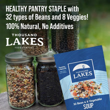 Load image into Gallery viewer, Delicious Low Sodium 32 Bean &amp; 8 Vegetable Dry Soup Mix - 5 lbs - 100+ Servings