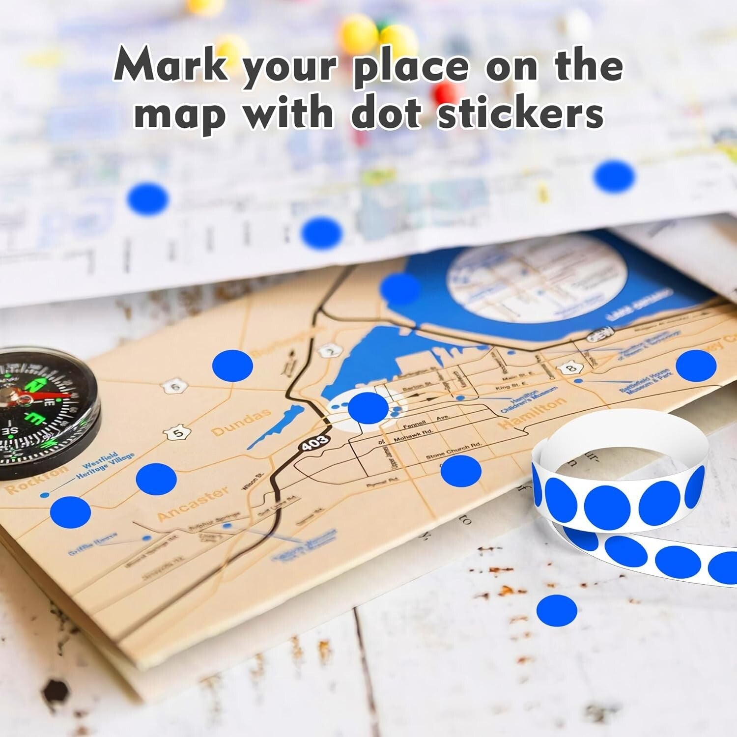 Efficient 3/4 Inch Color-Coding Blue Dot Stickers – 10 Rolls in Dispenser Box