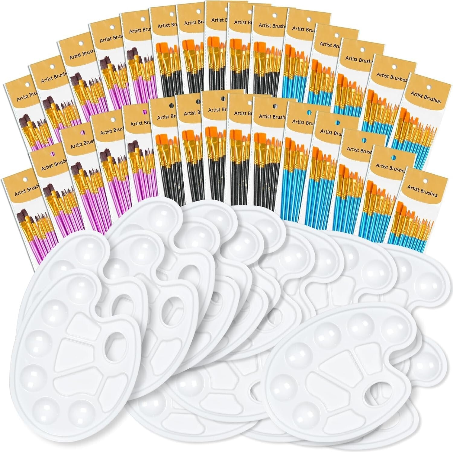 Deluxe 330-Pcs Paint Brushes and Palettes Set for Beginners to Advanced Artists