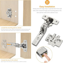 Load image into Gallery viewer, Durable Euro-Style Soft Close Cabinet Hinges - 50 Pack with Easy Installation