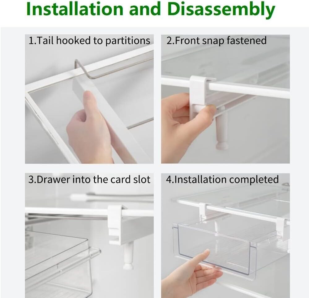 Premium Clear PET Egg Organizer with Heavy Duty Design - Easy Installation