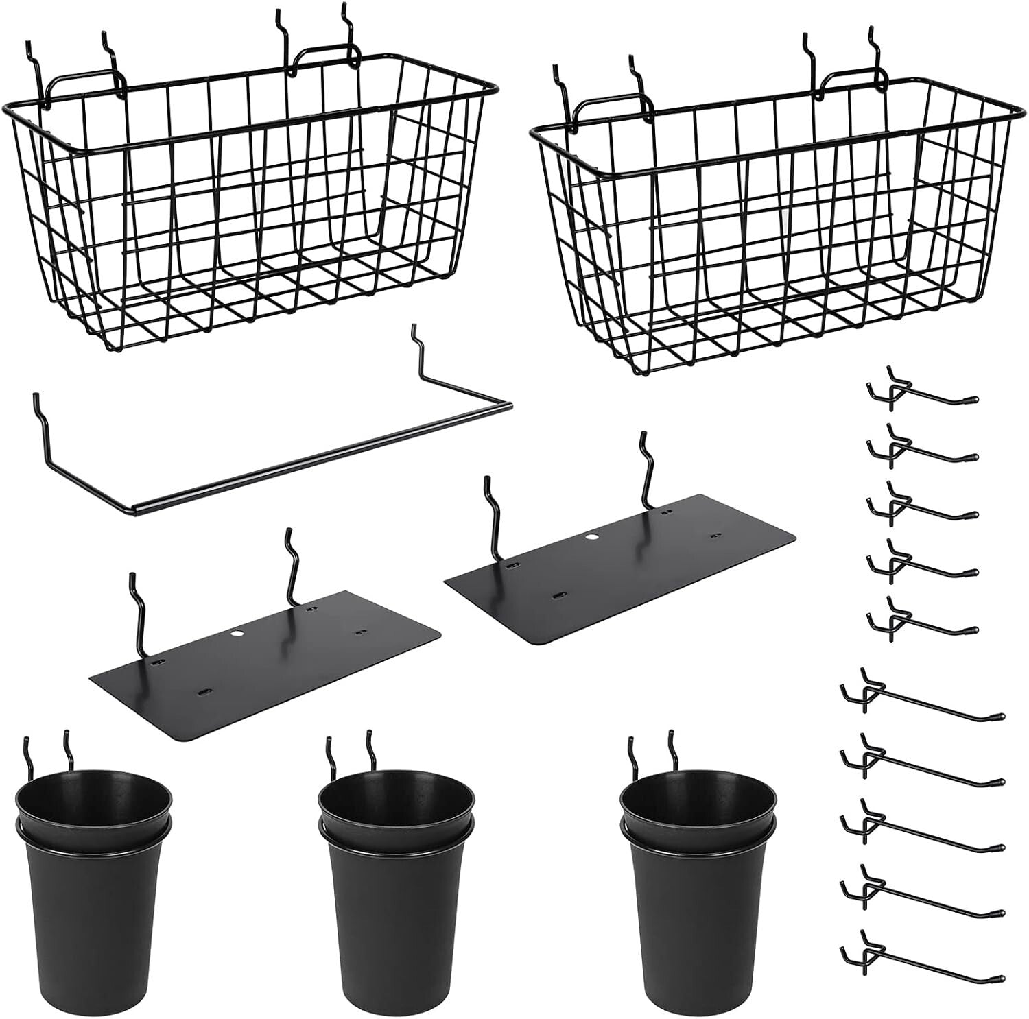 18 Pack Pegboard Hooks Assortment - Rust-Resistant, Adjustable Storage Solutions
