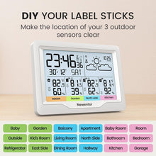 Load image into Gallery viewer, Wireless Weather Station with Dual Alarm and 3 Remote Sensors - Large Display