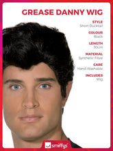 Load image into Gallery viewer, Authentic Women's Danny Wig in Black for Grease-Inspired Fancy Dress