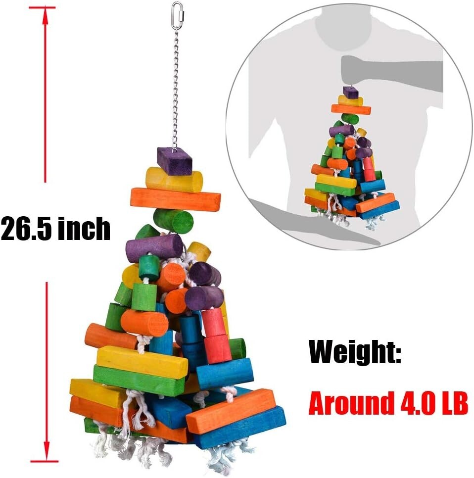 Unique 26.5" Parrot Chewing Toy - Perfect for Reducing Aggression in Birds