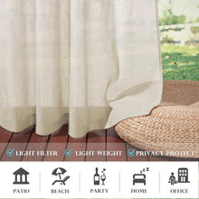 Load image into Gallery viewer, Rustic Linen Sheer Curtains - 52" x 108" Durable Drapes, Set of 2 for Indoor/...