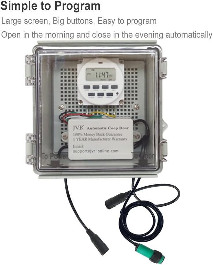 Durable Electric Chicken Coop Door Opener with Manual Control and Timer Settings