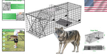 Load image into Gallery viewer, Stainless Steel Large Animal Trap - 51x19x17in for Dogs, Coyotes, Raccoons