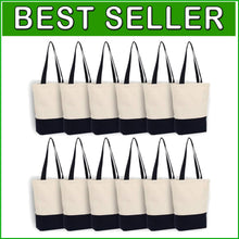 Load image into Gallery viewer, Stylish 12 Pack Canvas Tote Bags 17x14x4 Inches - Heavy Duty for Daily Use