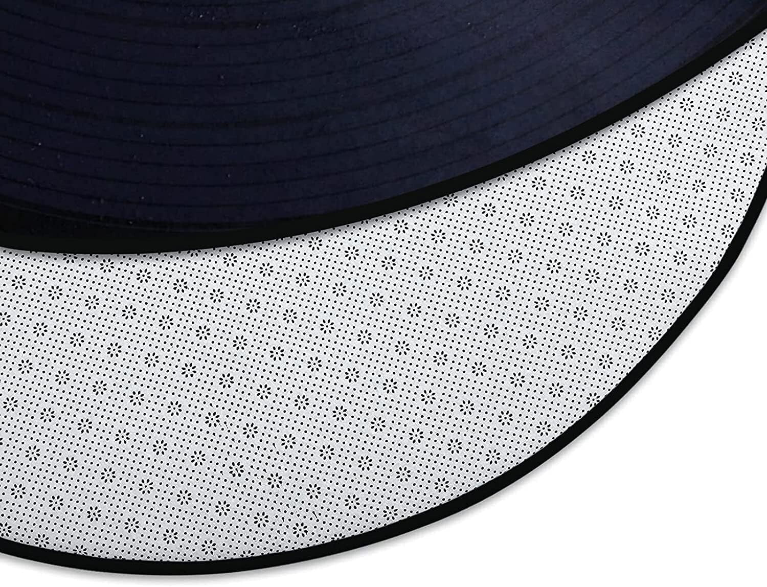 Stylish Solid Music Record Round Rug - 4' Memory Foam Carpet for Home Decor
