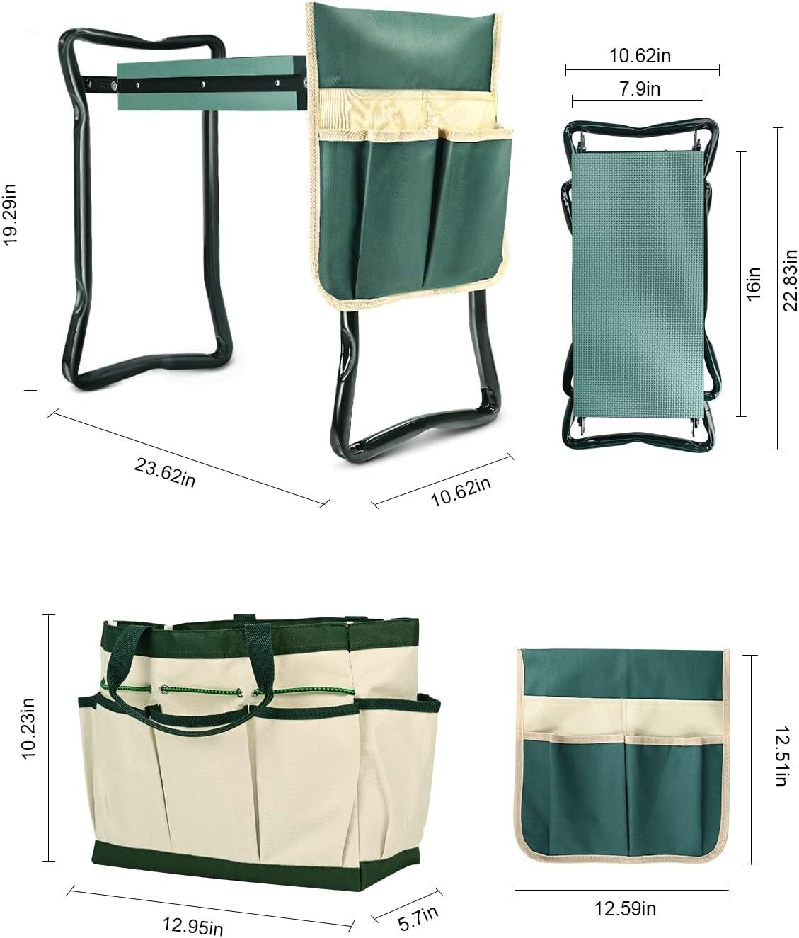 Comfortable Foldable Garden Kneeler with Tool Bag - Gift for Gardening Moms