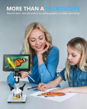 Load image into Gallery viewer, Professional 7'' Digital Microscope with 12MP Camera and Adjustable LED Lights