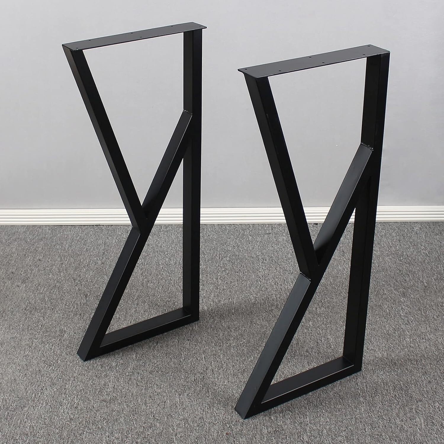 Heavy-Duty 35'' Rustic K-Shape Table Legs - Ideal for Industrial Style Furniture