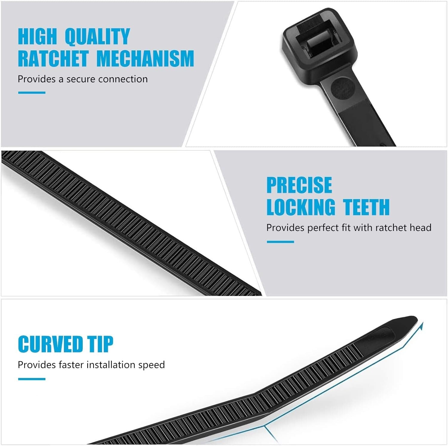 Premium 12" Black Zip Ties 4000 Pack - Durable, Versatile, and Eco-Friendly