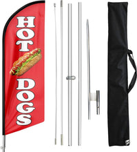 Load image into Gallery viewer, Portable Hot Dog Feather Flag Kit - Outdoor/Indoor Advertising with Ground Stake