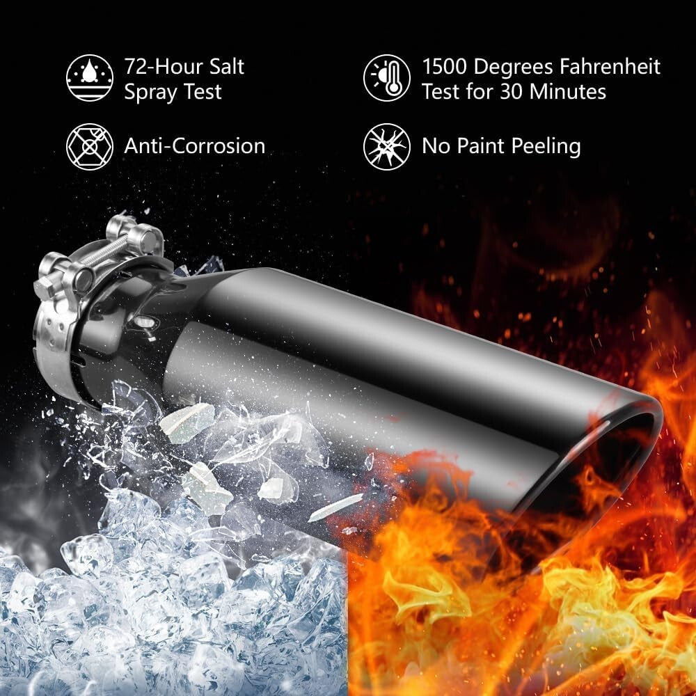 Universal Chrome Exhaust Tailpipe - 2.5" Inlet, 4" Outlet for Performance