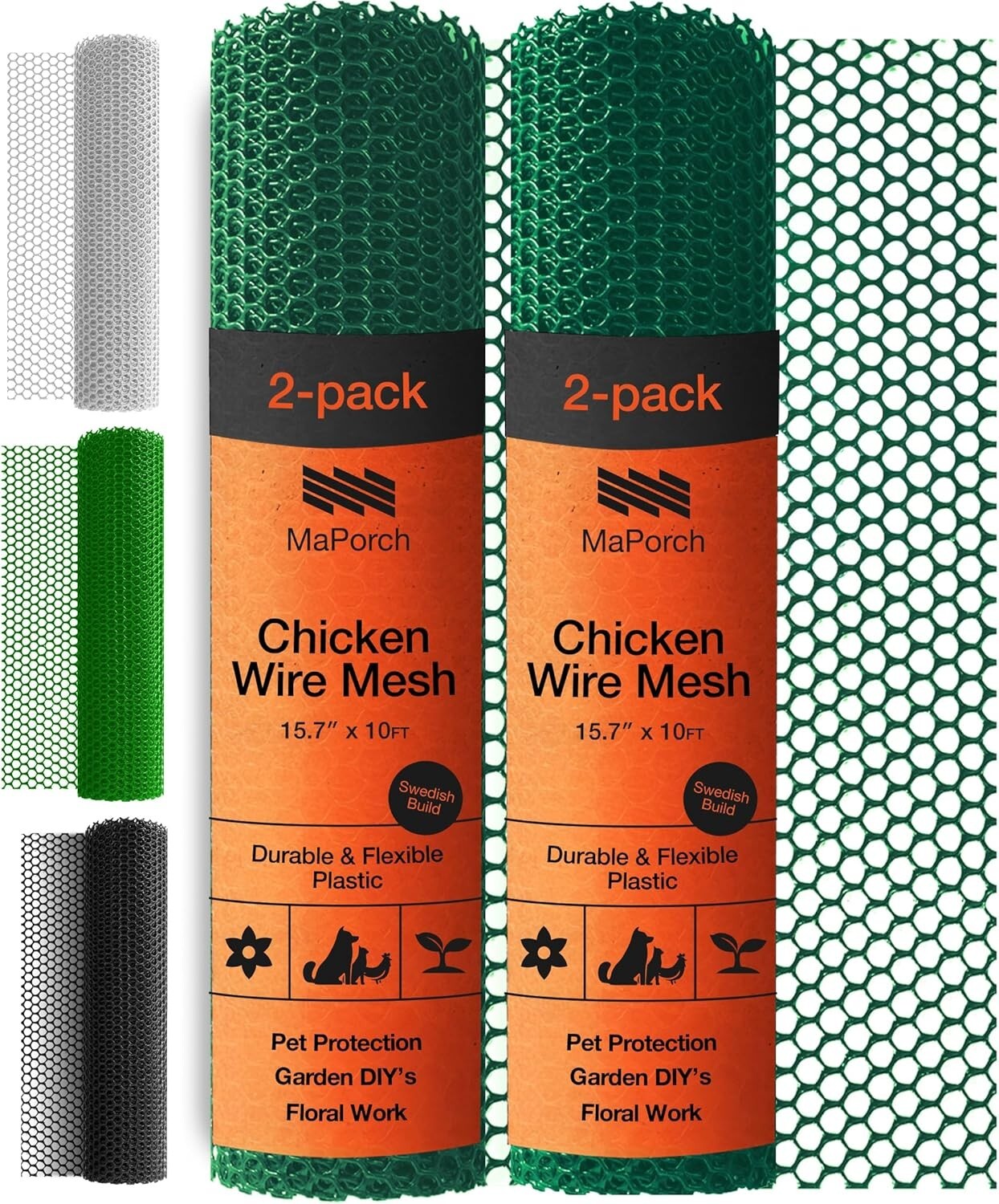 Weatherproof Chicken Wire Fencing - 2 Pack, 15.71" x 10ft for Pets & Gardens