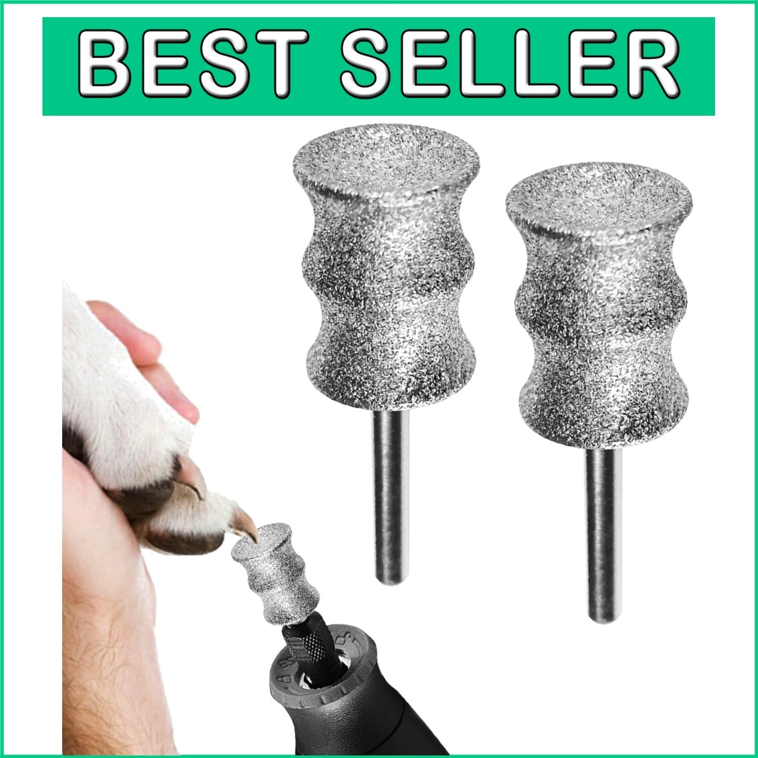 2-Pack Diamond Nail Grinder Bits for Dremel - Essential Grooming for Thick Nails