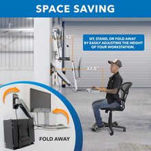 Load image into Gallery viewer, Adjustable Wall-Mounted Workstation with Articulating Monitor Arm &amp; CPU Holder
