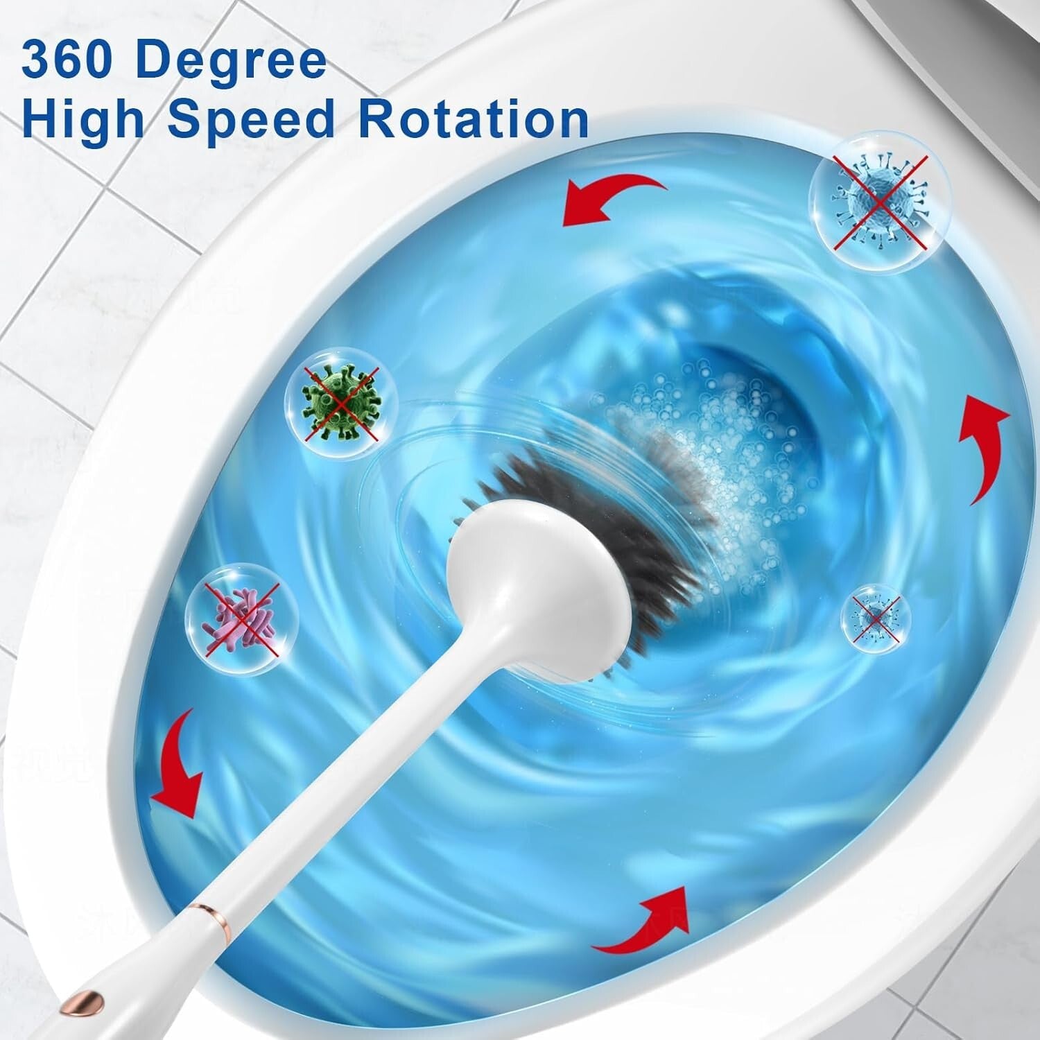 Effortless Toilet Cleaning: Electric Silicone Brush with Wall-Mount Holder