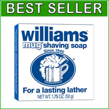 Load image into Gallery viewer, Williams Mug Shaving Soap Bar 1.75 oz - Perfect Foaming Lather for All Skin