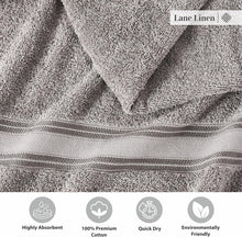 Load image into Gallery viewer, Elegant Space Grey 12-Piece Bath Towel Set - Luxurious 100% Cotton Collection