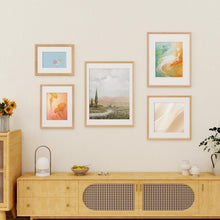 Load image into Gallery viewer, Minimalist 24x30 Solid Oak Picture Frames with Easy Clip &amp; Hang Design, 2 Pack