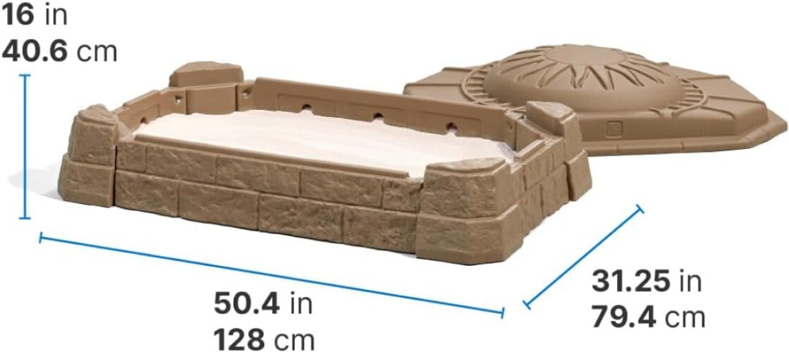 Outdoor Kids Sandbox with Built-In Seats & STEM Accessories for Creative Fun