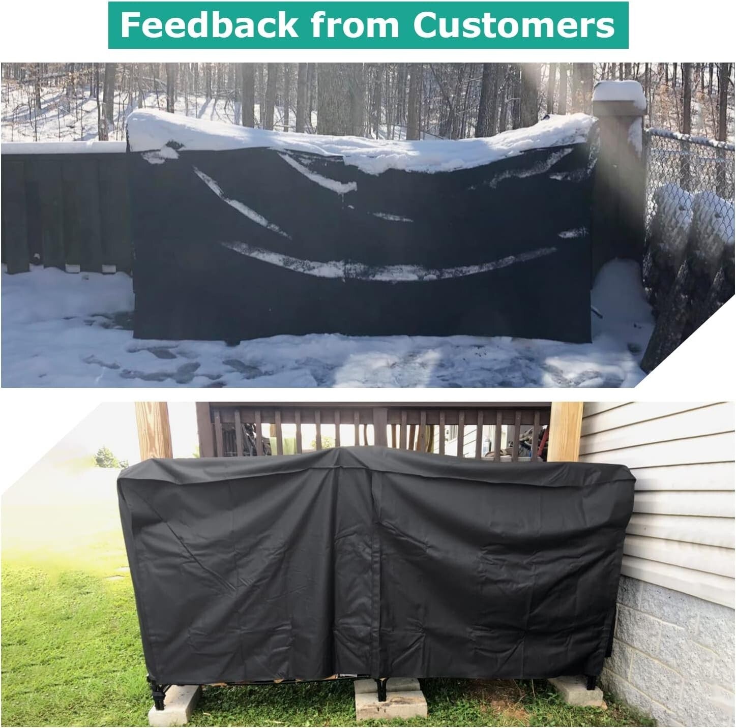 8 ft Outdoor Log Rack Cover with Fastening Straps – Protect Firewood Year-Round