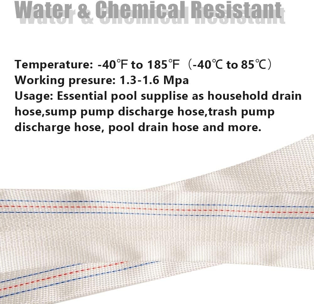 5" x 62 FT Heavy Duty PVC Swimming Pool Backwash Hose - Versatile Water Transfer